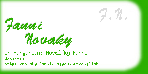 fanni novaky business card